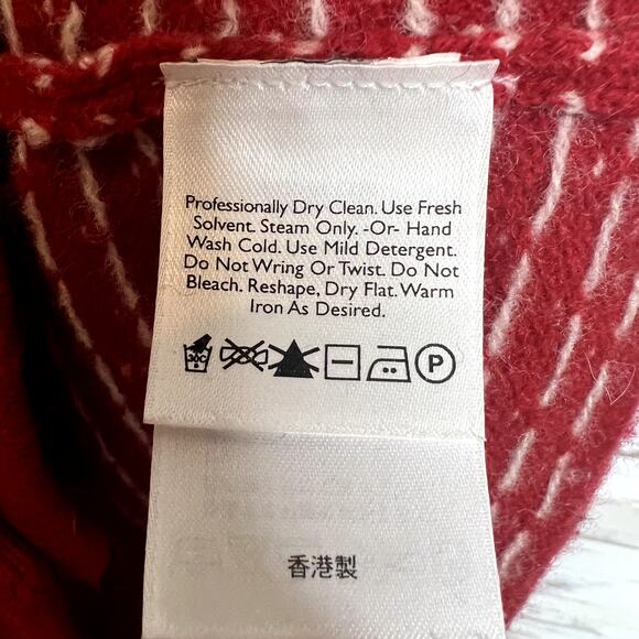 EDDIE BAUER VINTAGE Women's Nordic Fair Isle Sweater Vest Lambswool Red Gray Med - Picture 9 of 14